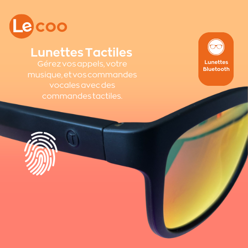 Lecoo - Lunettes intelligentes, écouteurs bluetooth, Anti UV, Anti lumière bleu.